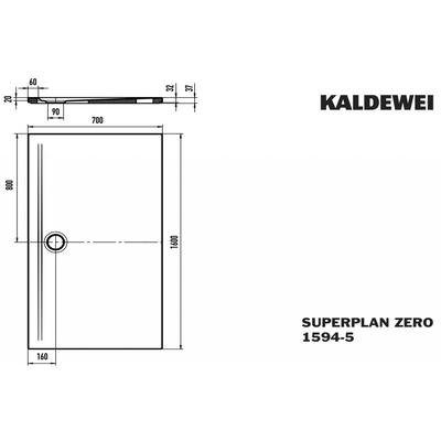 Kaldewei Duschwanne SUPERPLAN ZERO Mod.1594-5, 700 x 1600, sm100,SEC,Wt extrafl. 359447982676 Image