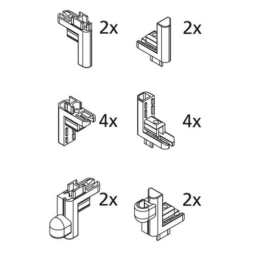 Kermi EBIN011 Set Stossverbinder, silber, 2533592 2533592