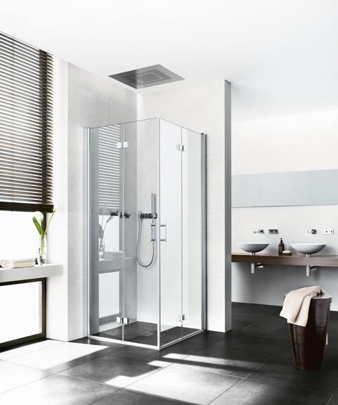 Kermi Eck-Halbteil links Diga 2CL 1000x1850, silber hochglanz, ESG Opaco, DI2CL10018VUK DI2CL10018VUK Image