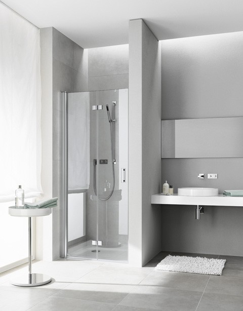 Kermi Pendel-Falttür Diga 2DL 0750x1850, silber hochglanz, ESG klar, DI2DL07518VAK DI2DL07518VAK Image