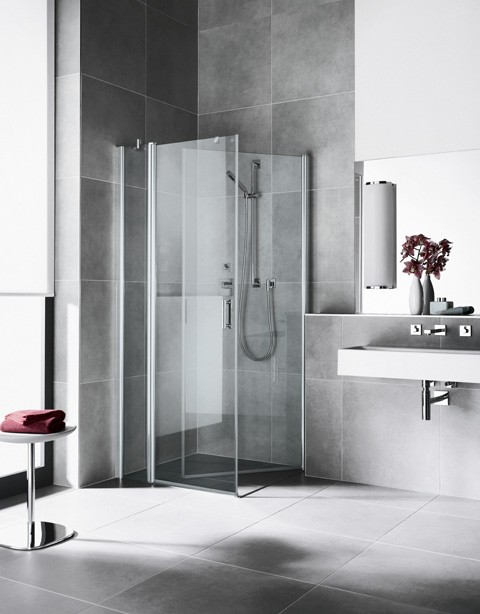 Kermi Seitenwand Diga TBR 1230x2000, silber hochglanz, ESG klar mit KermiClean, DITBR12320VPK DITBR12320VPK Image