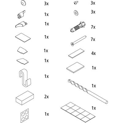 Kermi EBDI010 Set Montagekleinteile, silber hochglanz, 2534951 2534951 Image