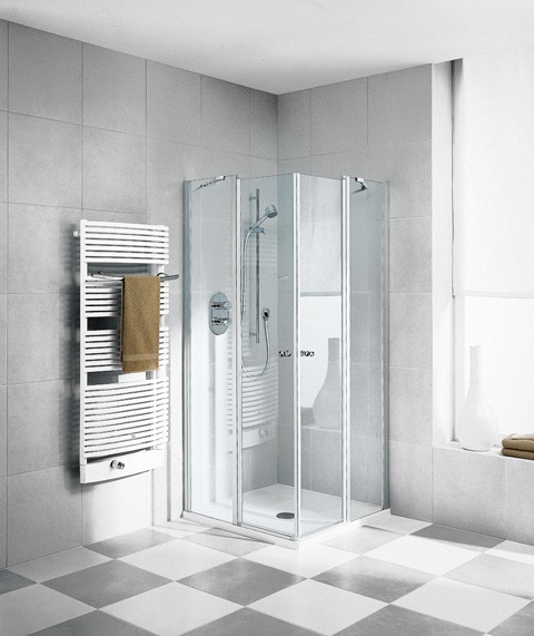 Kermi Eck-Halbteil links Ibiza 2000 EOL 0750x1850, silber mattglanz, ESG Opaco, I2EOL075181UK I2EOL075181UK Image