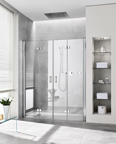 Kermi Pendel-Falttür Diga 2T4 1600x1850, silber hochglanz, ESG Opaco, DI2T416018VUK DI2T416018VUK Image