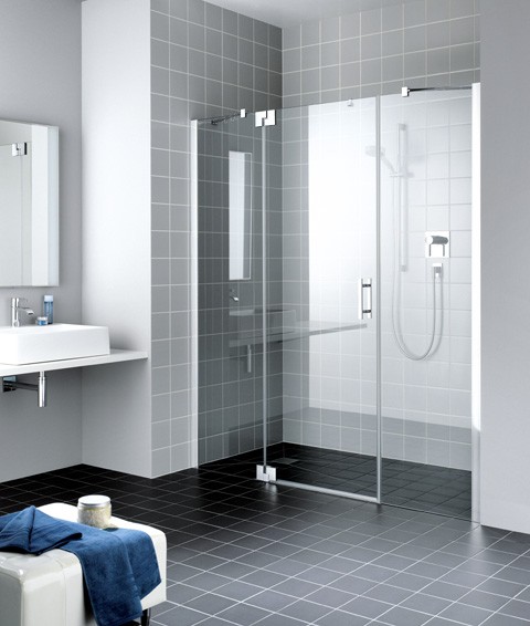 Kermi Pendeltür Filia XP 1GL 1600x2000, silber hochglanz, ESG Opaco mit KermiClean, FX1GL FX1GL16020VYK Image