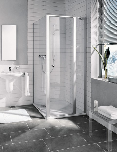 Kermi Schwingtür Ibiza 2000 STR 1200x1850, silber mattglanz, ESG Opaco, I2STR120181UK I2STR120181UK Image