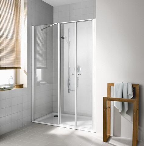 Kermi Pendeltür Ibiza 2000 POL 1200x1750, silber mattglanz, ESG Opaco mit KermiClean I2POL120171YK Image