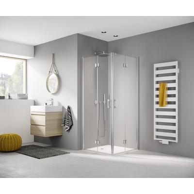 Kermi Eck-Halbteil rechts Liga 2CR 1030x1850, silber hochglanz, ESG klar mit KermiClean LI2CR10318VPK Image