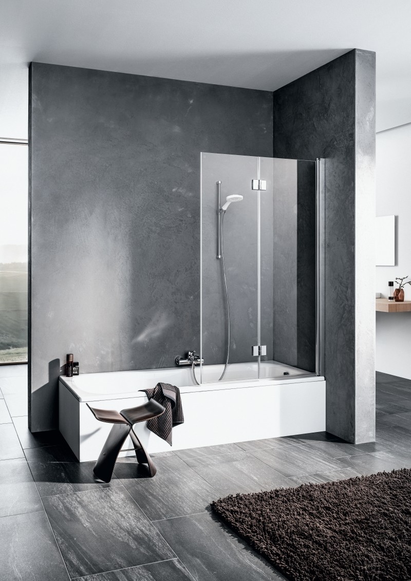 Kermi Faltwand Liga 2PR 1200x1500 BV: 1180-1205, silber hochglanz ESG klar LI2PR12015VAK Image