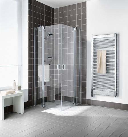 Kermi Eck-Halbteil links Raya EPL 1030x1850, silber hochglanz, ESG klar mit KermiClean RAEPL10318VPK Image