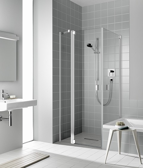 Kermi Pendeltür Raya 1NL 0930x2000, silber hochglanz, ESG klar, RA1NL09320VAK RA1NL09320VAK Image