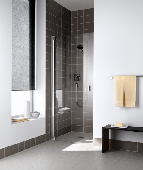 Kermi Pendeltür Raya 1TR 0780x1850, silber hochglanz, ESG Opaco mit KermiClean, RA1TR RA1TR07818VYK Image