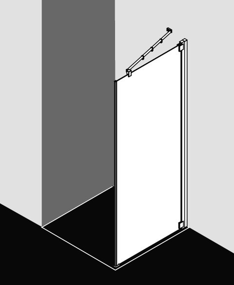 Kermi Seitenwand Raya TOL 0830x2000, silber hochglanz, ESG Opaco, RATOL08320VUK RATOL08320VUK Image