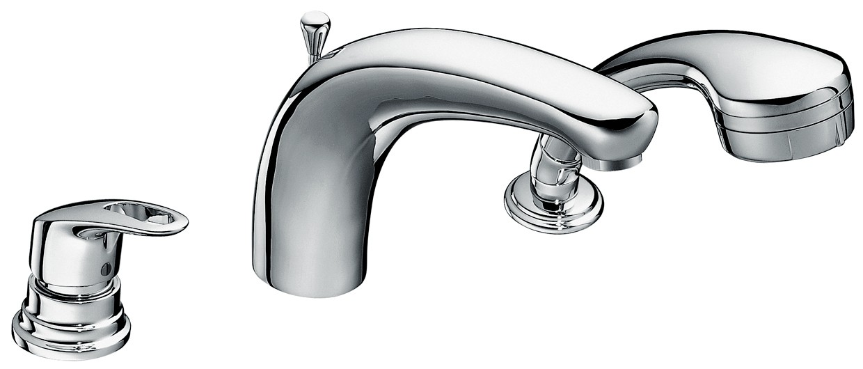 KAJA-MIX m. Bügelhebel EH-Dreiloch-Wafü-u. Brauseb., Wannenrand m., aranja/gold 36470-A-G Image