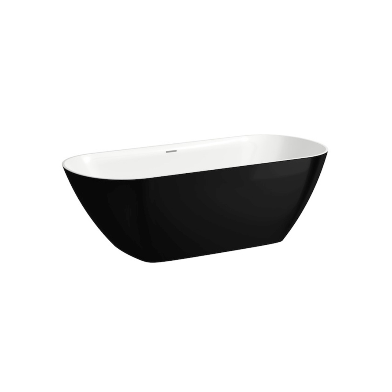 LAUFEN freistehende Badewanne LUA 750x1700x540, Aussen: schwarz glänzend, Innen: weiss glänzend H2200820640001 Image