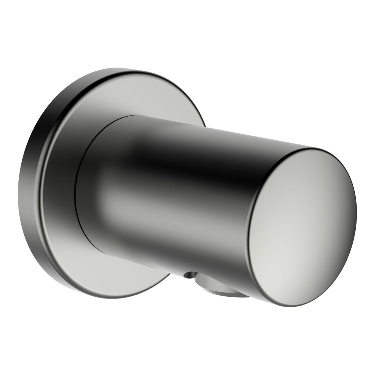 LAUFEN Anschlussbogen twin für Handbrause, Ausladung 42mm, PVD Edelstahl-Optik, mit Rückflussverhind HF504776423000