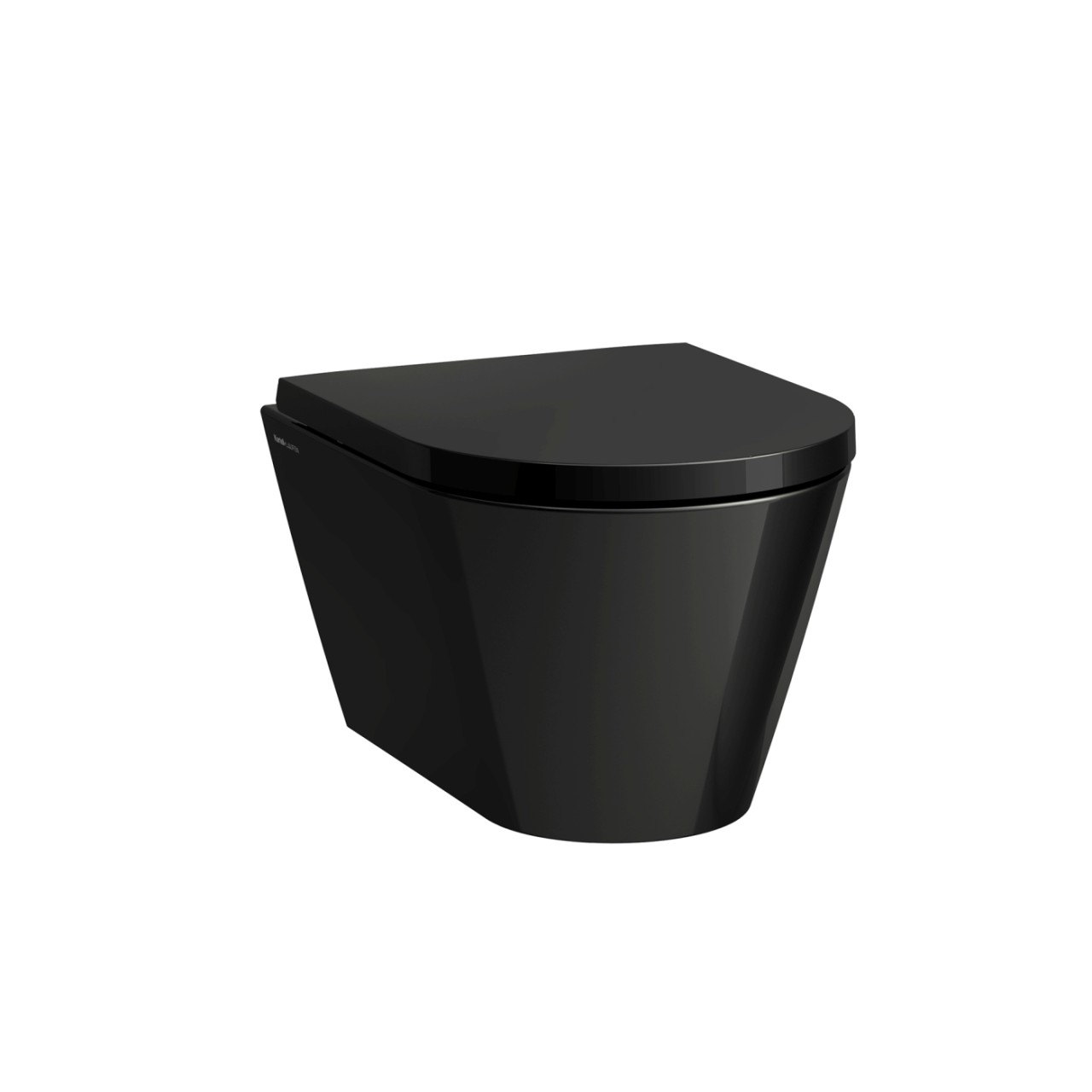 LAUFEN Wand-Tiefspül-WC Compact Kartell 370x490 kurze Ausführung, spülrandlos schwarz glänzend, H82 H8203330200001 Image