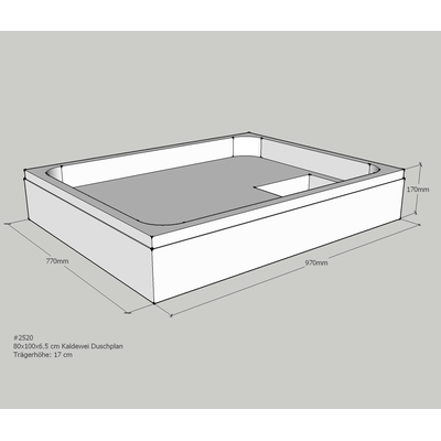 Neuesbad Wannenträger für Kaldewei Duschplan 100x80x6,5 SD21027 Image