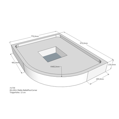 Neuesbad Wannenträger für Bette Floor Corner Viertelkreis 800x1000 SD21078 Image