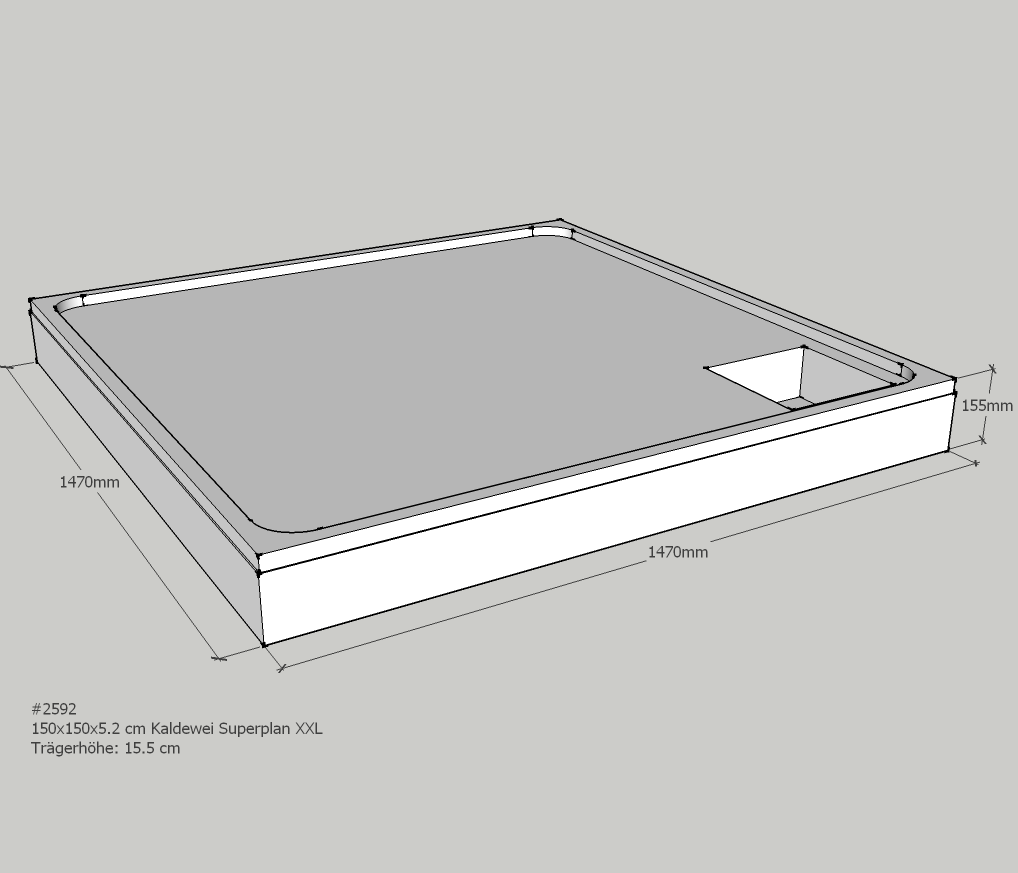 Neuesbad Wannenträger für Kaldewei Superplan XXL 150x150x5,2 SD21827 Image