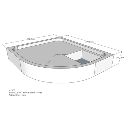 Neuesbad Wannenträger für Kaldewei Zirkon 80x90x3,5 Viertelkreis SD21889 Image