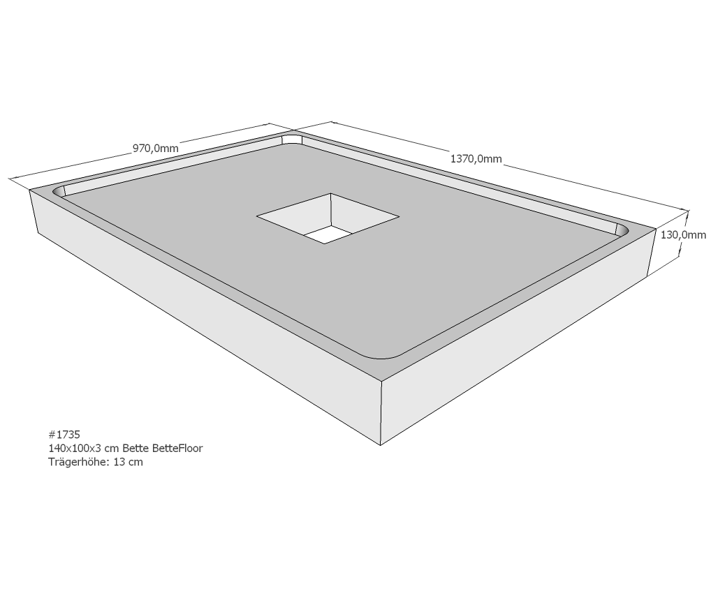 Neuesbad Wannenträger für Bette Floor 1400x1000 SD22836 Image
