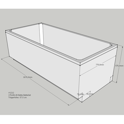 Neuesbad Wannenträger für Bette Set 170x80 SW11066 Image