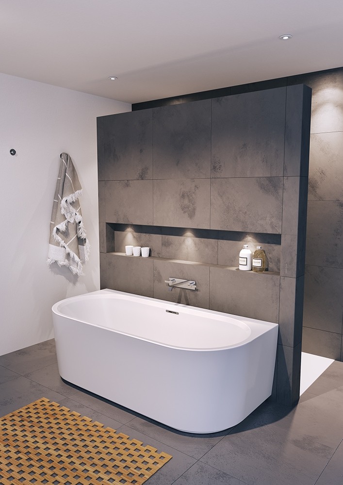 Riho wandstehende Badewanne Desire 180x84, B2W seidenmatt weiß, B089002105 B089002105 Image