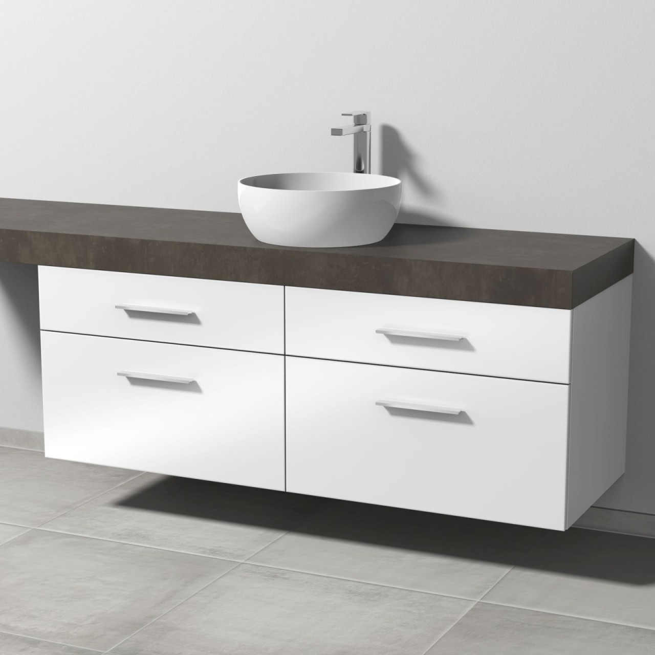 Sanipa Waschtischunterbau mit Auszügen 2morrow (G2419) 510x1400x520 Weiß-Glanz, G241978 G241978 Image