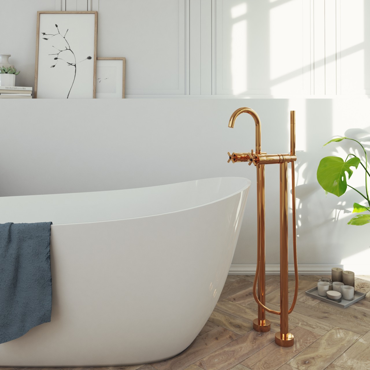 Steinberg Freistehende Wanne / Brause-Armatur, mit Umsteller, rose gold, 250.1162RG 2501162RG Image