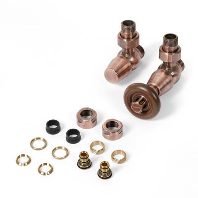 "Terma Set Thermostat-Eckventil WOOD; GZ 1/2"-Ø16x2, Ø15; bronze; (V33110M_V33210M_2xA58502M_2xA33309 TGETBR002" Image