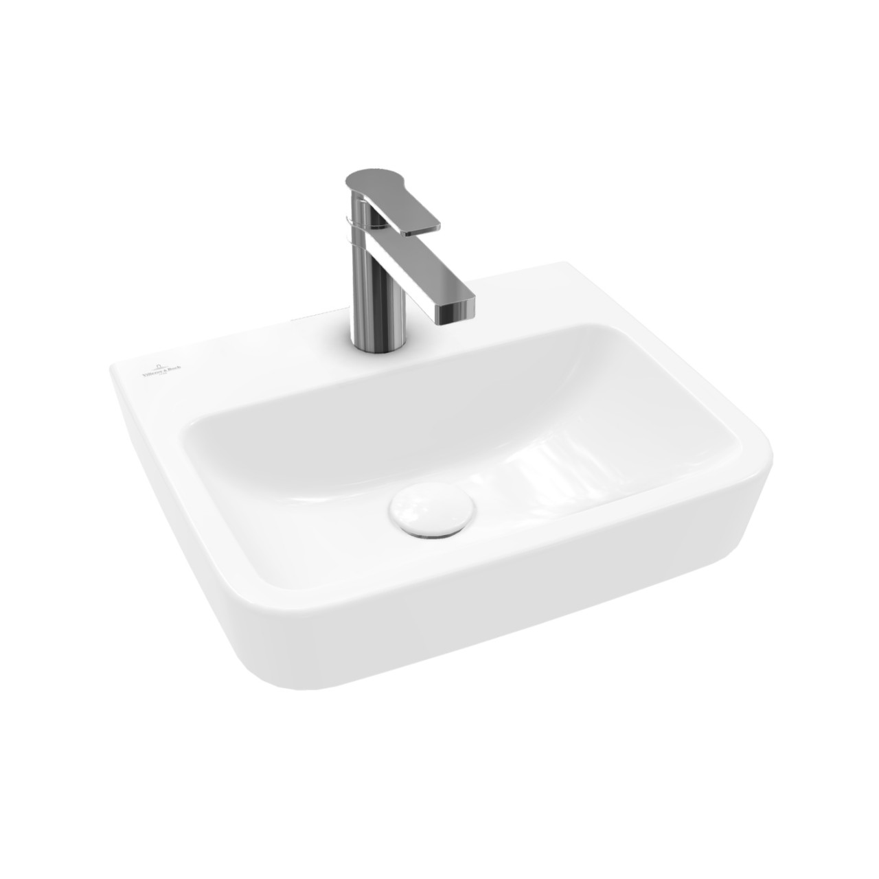 Villeroy & Boch O.novo Handwaschbecken, 450 x 370 x 160 mm, Weiß Alpin AntiBac CeramicPlus, ohne Übe 43444LT2 Image