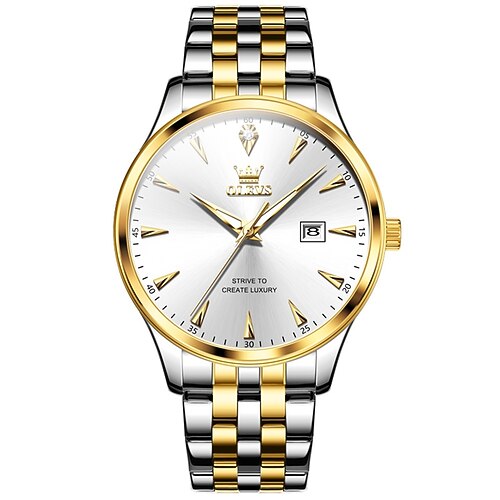 OLEVS Herren Quarz uhr Minimalistisch Modisch Geschäftlich Armbanduhr leuchtend Kalender WASSERDICHT Dekoration Stehlen Beobachten Image