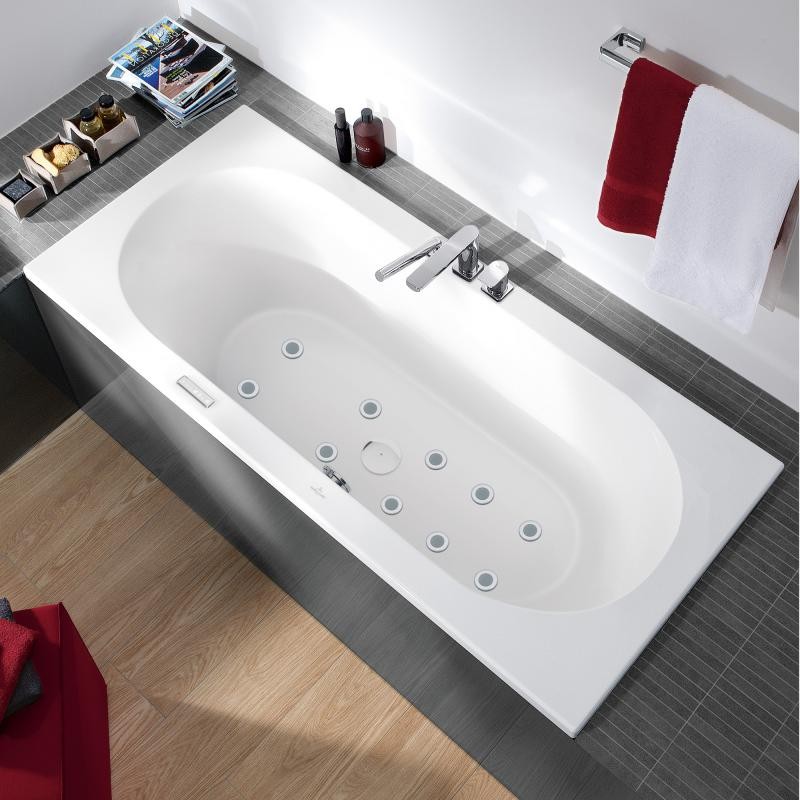 Villeroy & Boch Loop & Friends rechteckige Badewanne, mit Whirlpoolsystem Airpool Comfort (AC), inkl UAC180LOF2B1VRW Image