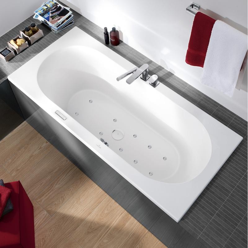 Villeroy & Boch Loop & Friends rechteckige Badewanne, mit Whirlpoolsystem Airpool Entry (AE), 1800 x UAE180LOF2A1V01 Image