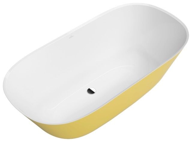 Villeroy & Boch Badewanne Theano 1550x750x620mm Solo Freistehend ColourOnDemand Stone White, Q155ANH Q155ANH7F2BCVRW Image