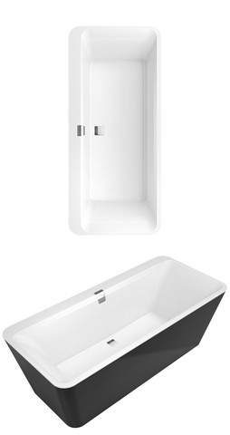 Villeroy & Boch Badewanne (180SQE7PDBCV) Squaro Edge 12, inkl. Schürze 1800 x 800 mm weiß alpin, Q18 Q180SQE7PDBCV01 Image