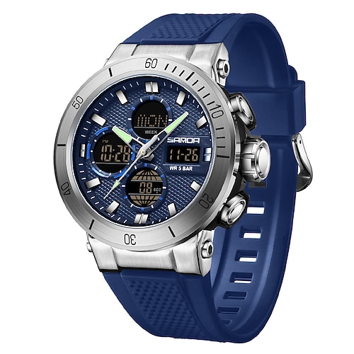 SANDA Herren Digitaluhr Draussen Sport Modisch Armbanduhr leuchtend Stopuhr Wecker Countdown TPU Beobachten Image