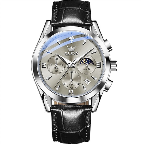 Nuovo orologio da uomo Olevs Olevs Brand moda tendenza orologio da business con cronografo luminoso calendario 24 ore multi-funzione orologio al quarzo casual versatile impermeabile sportivo