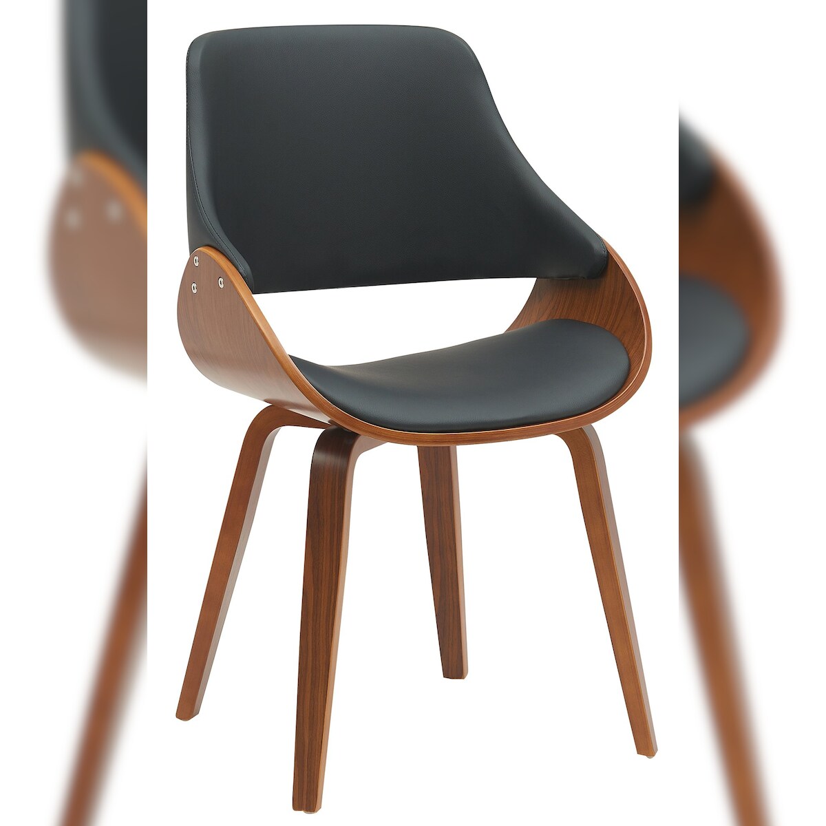 CLP Esszimmerstuhl Vangale Kunstleder HBT: 86x52x54 cm walnuss/schwarz Image