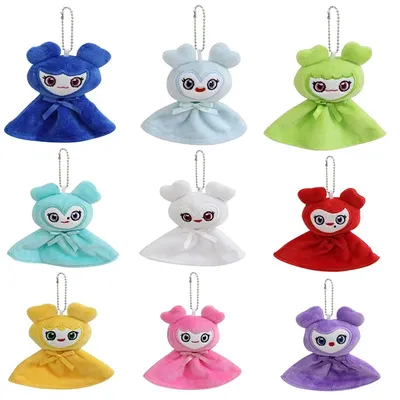 9pcs/set Korean Super Star Plush Keychain Pendant TWICE Momo lovely Doll Keybuckle Plush Toy for
