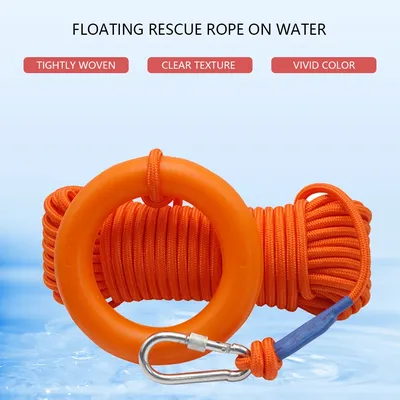 Water Floating Lifesaving Rope Strong Reflective Buoyant Throw Rope Professional with Bracelet/Hand Ring Safety Gear Accessories