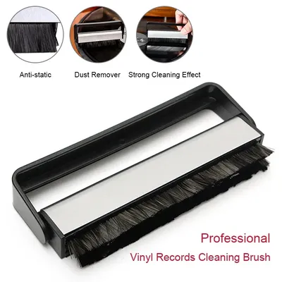 Vinyl Record Player Cleaning Brush Records Player Handle Carbon Fiber Brush Phonograph Plastic