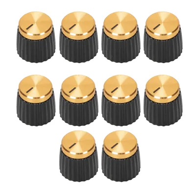 DAIERBUMP 10PCS 6.35MM Potentiometer Knob Guitar AMP Amplifier Knob Black Volume Control Knob For