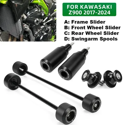 Motorcycles Crash Sliders Guard For Kawasaki Z900 Z 900 SE RS ZR900 2017-2025 Rear Front Axle Fork