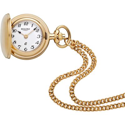 Kettenuhr REGENT "P763-32783049", gold (goldfarben), Taschenuhren, Damen, Quarzuhr, Damenuhr, Acrylglas Image