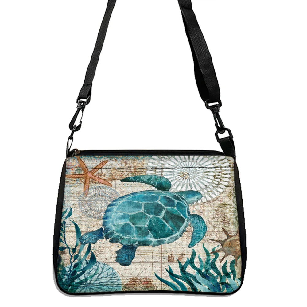 Sac à main imprimé Sea Life pour femme, tortue, hippocampe, baleine, pieuvre, décontracté, initié, mode, sac à bandoulière, cadeau