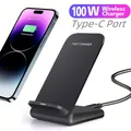 Supporto per caricabatterie wireless da 100 W per iPhone 15 14 13 12 11 Pro X XS Max XR 8 Samsung Xiaomi Dock station di ricarica rapida a induzione