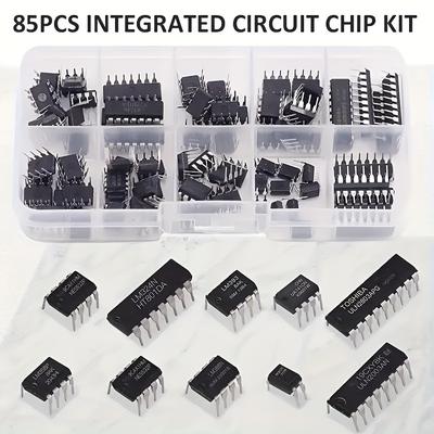 TEMU 85pcs Dip Ic Chip Kit With Ne555, Lm324 & More - For Diy Projects