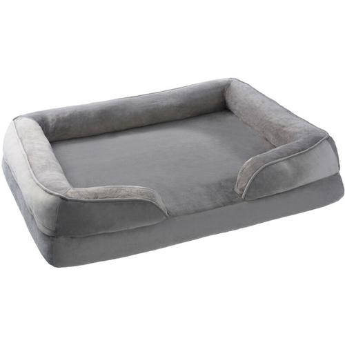 Hundebett l 106x80x18cm hellgrau - Petstuff